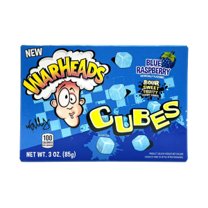 Warheads Box Blue Raspberry Cubes 85 gr.